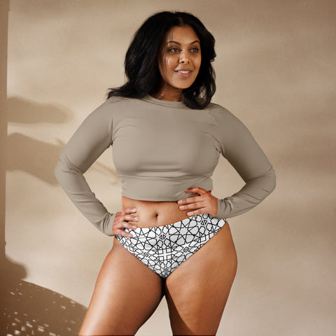 DOING.LES MIAMI Mosaic Recycled High-Waist Bikini Bottom