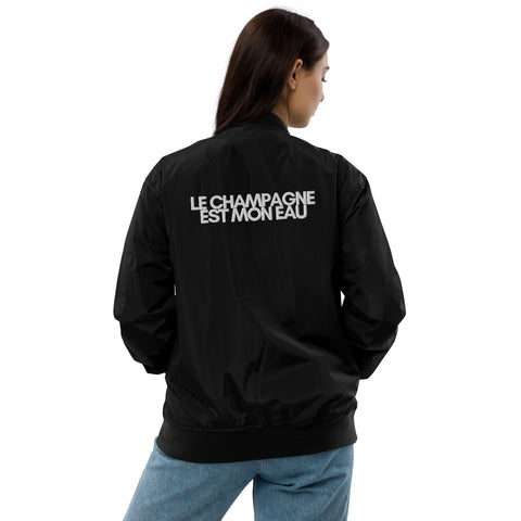 DOING.LES LE CHAMPAGNE EST MON EAU Premium Recycled Bomber Jacket