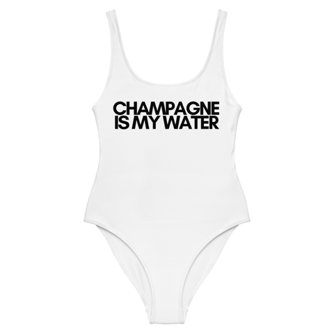 DOING.LES CHAMPAGNE IS MY WATER One-Piece Swimsuit