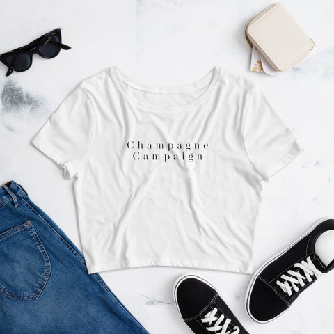 DOING.LES CHAMPAGNE CAMPAIGN Crop Tee